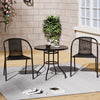 Garden Bistro Furniture Table Rattan Chairs Variable Shape with Umbrella Hole