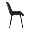 2pcs Black Dining Chairs Set Diamond Velvet Padded Seat Back Dining Room Chair