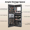 Hanging Jewelry Cabinet Wall Door Mounted Jewelry Cabinet w/Mirror-Black