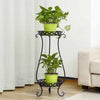 Plant Stand 2 Tier Flower Pot Holder Garden Herb Planter Display Rack Iron Shelf