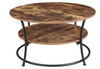Round Industrial Coffee Table Rustic Metal Furniture Vintage Side Storage Shelf