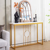 Long Sofa Side Table Narrow Accent Table w/Adjustable Foot Pads-White