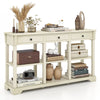 Retro Console Table 146cm Long Rectangular Entryway Sofa Table with Storage
