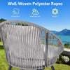 3Pcs Garden Furniture Set Modern Woven Rope Chair Set Balcony Table Chair Set