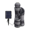 Outdoor Garden Patio Solar Powered Black Ball Water Feature Fountain with Lights