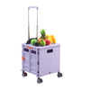 55L Folding Trolley Crate Boot Cart Mobile Shopping Camping Picnic Storage Box