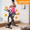 Foldable Exercise Bike Magnetic Cycling Bike w/ 8 Adjustable Resistance Home Gym