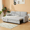 3-Seater L-Shaped Sofa Bed with Storage Pull-Out Convertible Chaise Grey