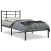 Metal Bed Frame with Headboard Black 90x200 cm m