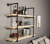 Shelf Industrial Steel pipe Wall Floating Storage Shelving Unit 2 - 4.5 Tiers