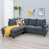 L-Shaped Corner Sofa, Sectional Couch with Built-in USB Port Chaise