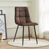 Set of 2 Faux Leather/Suede Dining Chairs Metal Legs Reception Restaurant Chair