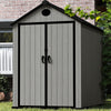 Storage-Focused 6x8FT Gabled Plastic Tool Shed With Foundation Combination Lock
