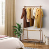 Wooden Clothes Rail Garment Hanging Rack Coat Display Stand With 2 Layer Shelves