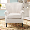 Upholstered Fabric Scalloped Wing Back Chair Armchair Lounge Sofa Fireside Seat