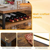 Industrial Wine Bar Cabinet Kitchen Storage Sideboard W/ Wine Rack-Coffee