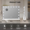 LED Hollywood Makeup Mirror Large Vanity Light Mirror with RGB Lighting 15 Bulbs