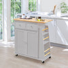 Kitchen Trolley Cart Rolling Island Cart Serving Cart W/ Storage Shelf & Drawer