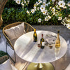 Round Dining Table Marble Modern Tulip Table Slate Tabletop Golden Pedestal Base