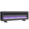 Black 60in Electric Fire Fireplace Standing Insert Wall Mount Heater w/ Remote