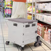 Folding Shopping Trolley Box 55L Camping Picnic Boot Cart Storage Stair Climbing