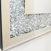 Crushed Diamond Crystal Glass Silver Frame Bevelled Wall Mirror Venetian 90X60cm