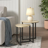 Modern Nesting Coffee Table Set Of 2 For Living Room, Wooden Coffee Table End