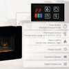 Electric Wall-Mounted Fireplace Heater with Flame Effect, Remote Control, Timer