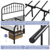 Metal Bed Frame with Arched Headboard and Footboard/Heavy Duty Slat Support