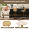 Set of 2 Bar Stools Adjustable Swivel Upholstered Velvet Pub Dining Chairs