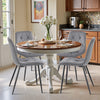 4PCS Dining Chairs Set Velvet Faux Suede Leather Padded Seat Metal Leg Grey UK