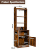 Home Organizer 6-Tier Storage Cabinet Tall Nightstand w/ 5 Open Shelf