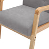 Linen Fabric Armchair Solid Wooden Frame Padded Cushion Seat Retro Single Sofa