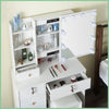 Vanity Dressing Table with Dimmable LED Light Sliding Mirror Shelves Makeup Desk