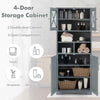 Tall Bathroom Cabinet Large Floor Storage Cabinet w/ Acrylic Doors Grey
