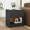 Bedroom Modern End Table Compact Nightstand w/Storage Shelf-Grey