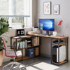 Mondeer L-Shape Computer Desk Corner Desk with 360 Degree Rotatable S-Shelf