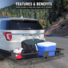 Trailer Hitch Mounted Cargo Carrier 90kg Capacity Rust-proof Cargo Basket