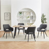 Set of 2 Faux Leather Dining Chairs Diamond Seat with Hole Design Modern Chair