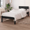 Bed Frame Black Solid Wood Pine 90x200 L5W4