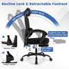 High Back Mesh Desk Chair with Retractable Footrest