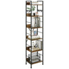 6 Tiers Bookcase Wooden Tall Shelving Storage Display Book Shelf for Living Room