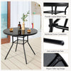 86 cm Patio Dining Table Round Accent Table w/3.5 cm Umbrella Hole