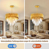 Modern Crystal Chandelier Gold Chandelier, 3-Tier Crystal Chandelier Light Fixtu