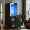 High Gloss Display Cabinet Black Sideboard Cupboard Storage Door with LED Lights