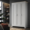 3 Door Wardrobe Matte Grey Storage Cupboard with Shelves Rail Bedroom Furniture