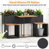 Raised Garden Bed With Patio Furniture Table with Chairs Set