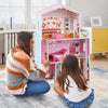 Wooden Dolls House Large 3-Storey Dollhouse with Simulated Rooms DIY Playhouse