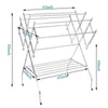 Clothes Airer Drying Rack w/ Shoe Rack & Casters Indoor Outdoor Laundry Stand