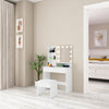 Dressing Table with LED Lights Mirror Vanity Set Makeup Storage 2 Drawers White